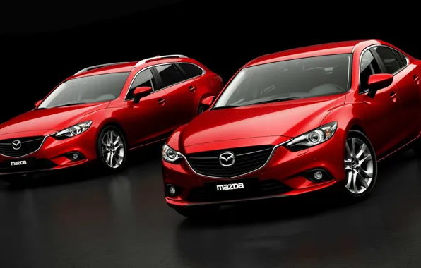 Red, Auto, Sedan, Car, Mazda 6, The front, Universal