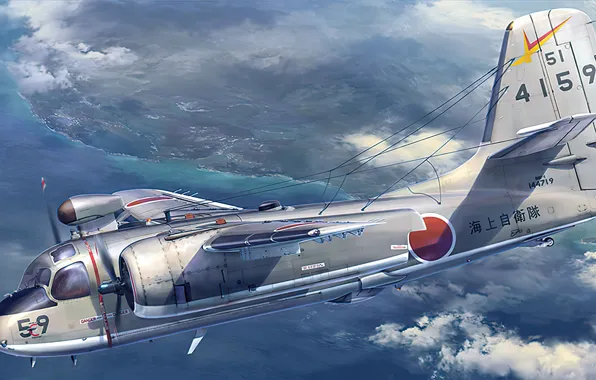Picture art, airplane, aviation, s2f-1