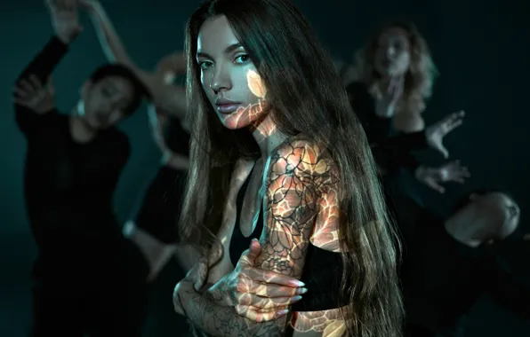 Look, girls, dancing, tattoo, Sasha Tattoing