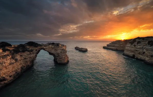 Picture sky, sea, landscape, coast, nature, Sunset, water, clouds