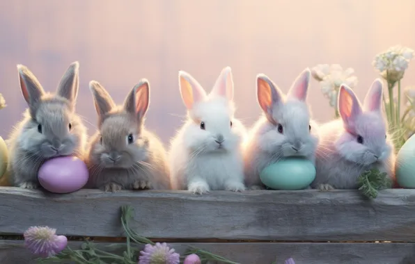 Look, holiday, hare, eggs, spring, rabbit, Easter, rabbits