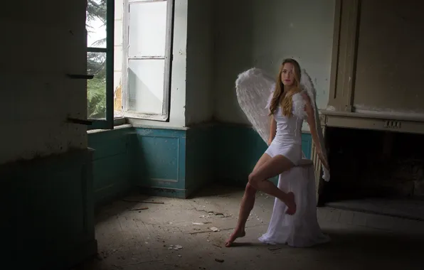 Girl, room, angel