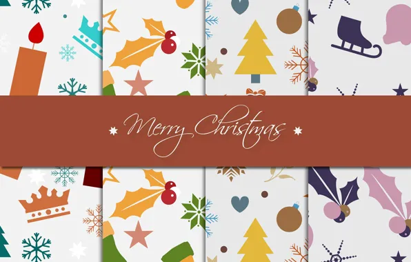 Snowflakes, background, new year, candles, tree, skates