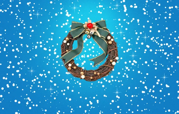Winter, Minimalism, Snow, Christmas, New year, Holiday, Mood, Wreath