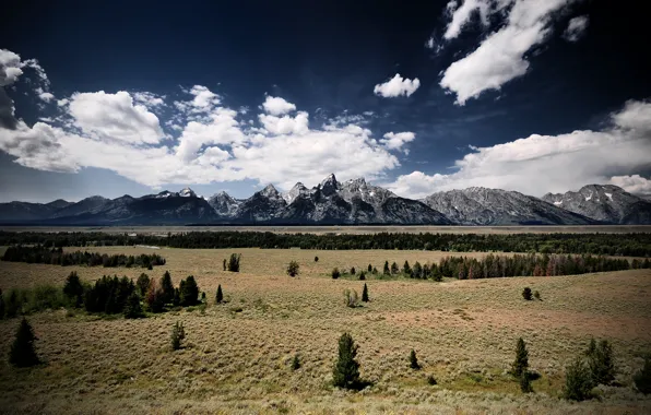 The sky, clouds, Wyoming, rocky mountains