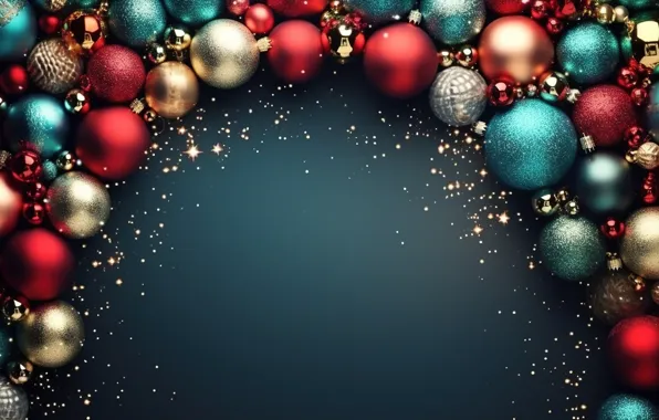 Picture decoration, background, balls, colorful, New Year, Christmas, new year, happy