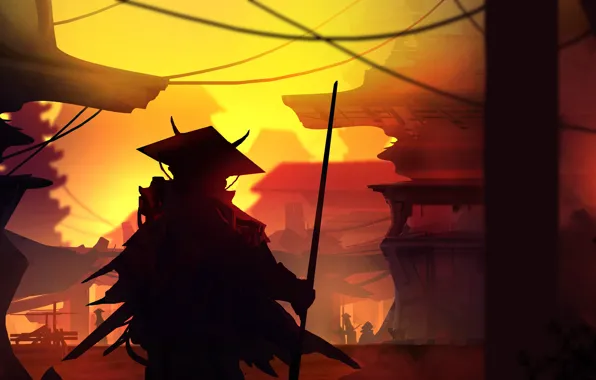 Figure, Landscape, Art, Landscapes, Digital Art, Samurai, TacoSauceNinja, by TacoSauceNinja