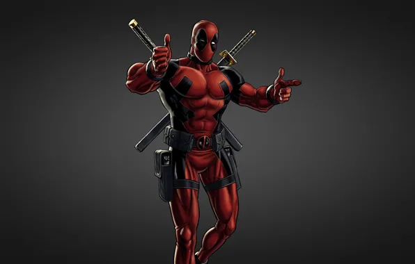 Picture red, sword, black background, comic, deadpool, deadpool