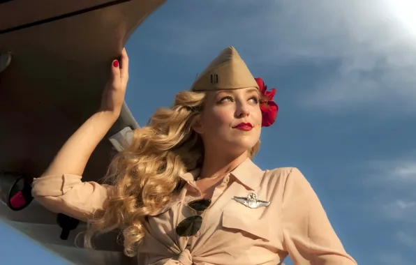 The sky, girl, aviation