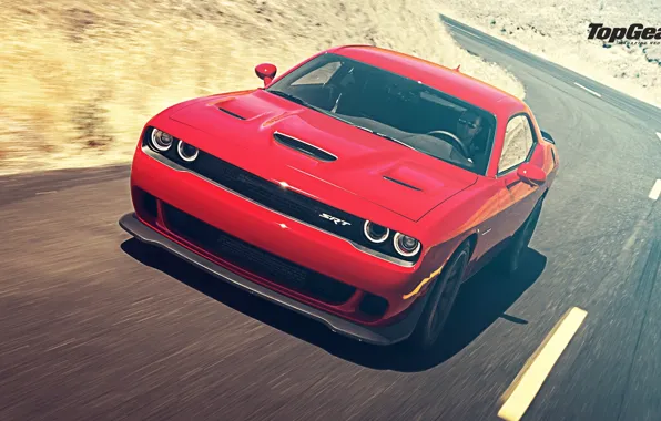 Picture Top Gear, Dodge, Challenger, Speed, Front, Hellcat, SRT, Rear