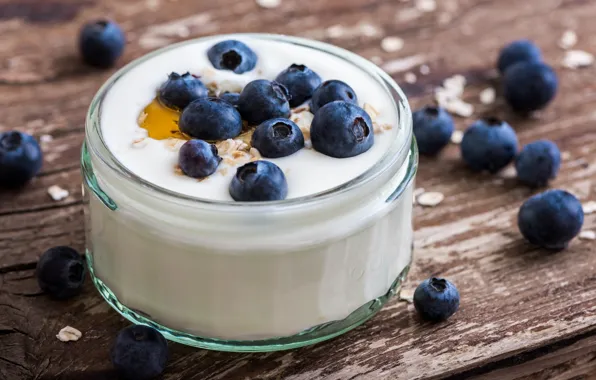 Picture berries, blueberries, yogurt