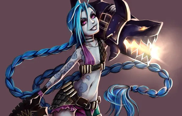 Picture shark, cartridges, league of legends, jinx, jinx