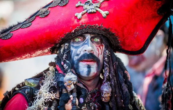 Face, makeup, pirate, costume, male