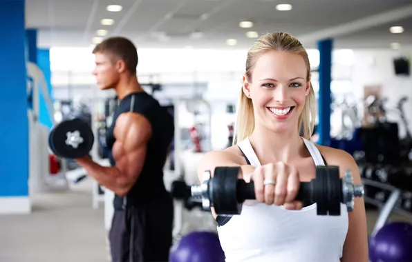 Joy, the gym, a healthy lifestyle, white smile