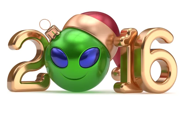 New Year, figures, smiley, New Year, ball, Happy, 2016