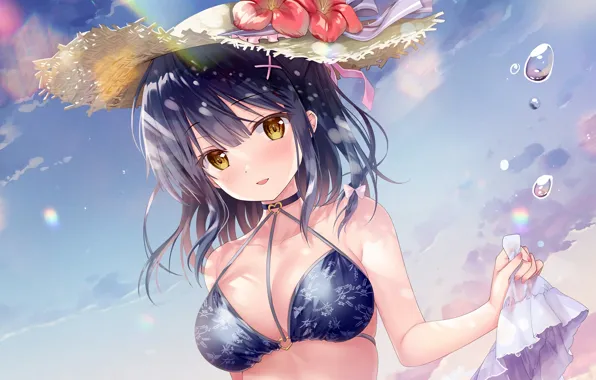 Girl, sexy, cleavage, long hair, boobs, anime, beautiful, pretty