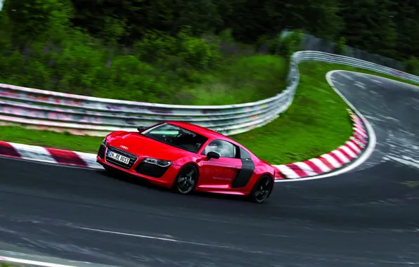 Audi, Trees, Turn, Track, V10, E-Tron