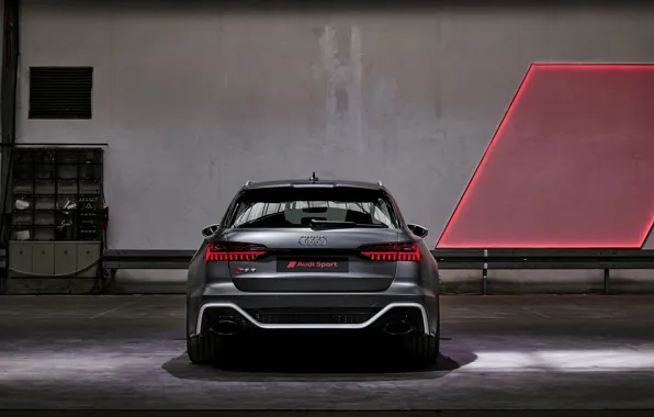 Audi, rear view, universal, RS 6, 2020, 2019, dark gray, V8 Twin-Turbo