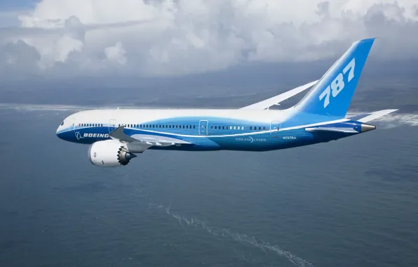 Picture clouds, 787, flight, boeing, Boeing, dreamliner