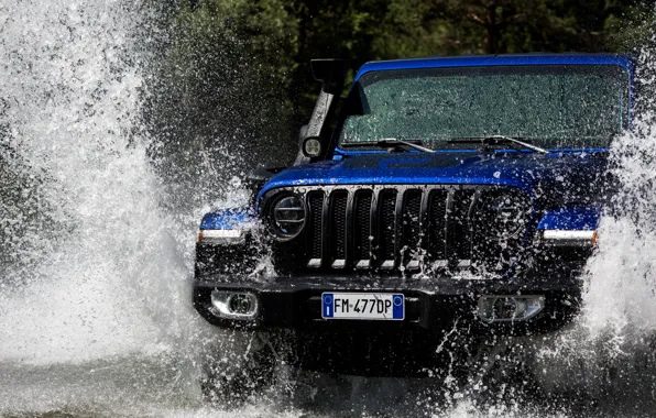 Picture blue, SUV, front, 4x4, Jeep, 2019, Wrangler Unlimited 1941 Sahara