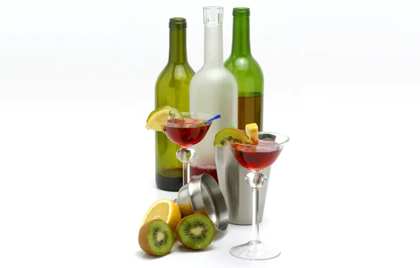 Bottle, cocktail, drink, fruit, still life, glass