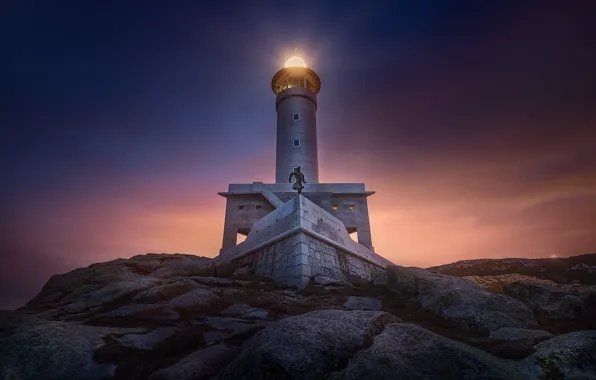 Rocks, coast, lighthouse