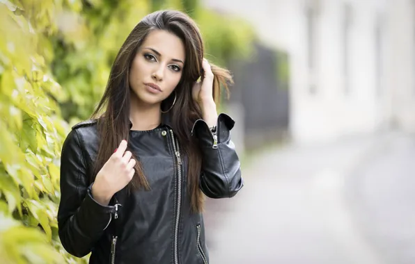 Picture look, background, model, jacket, Carlotta