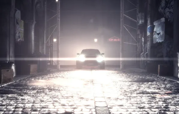 Night, lights, Machine, Dante, DmC, Devil May Cry