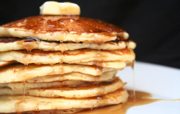 Picture food, honey, pancakes