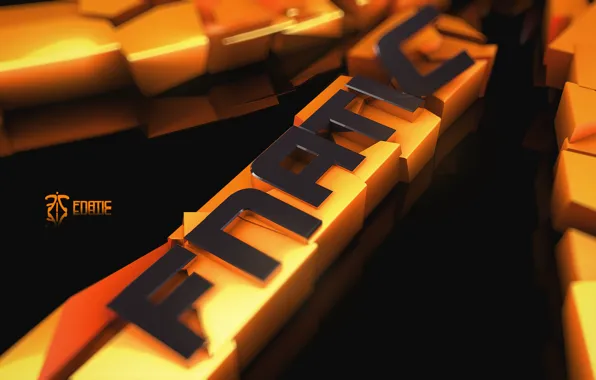 Logo, gold, art, block, bokeh, hots, dota 2, fnatic