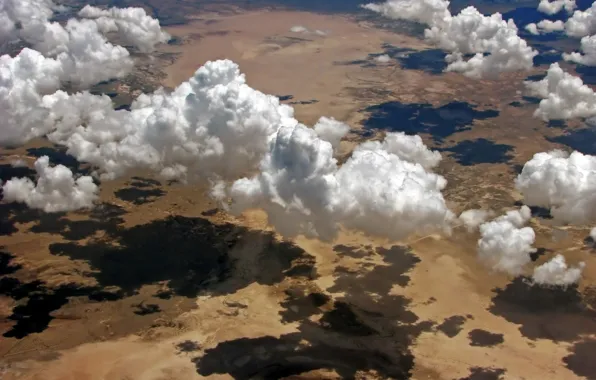 Flight, nature, shadows, clouds, clouds