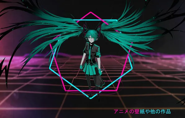 Anime, hatsune miku, anime, Hatsune Miku, retrowave, madskillz, madskillz, retrieve