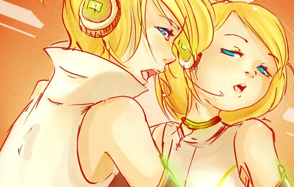 Girl, guy, two, Vocaloid, Vocaloid, song, Kagamine Len, Kagamine Rin