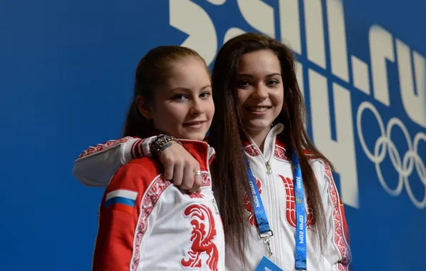 Picture figure skating, Russia, Sochi 2014, The XXII Winter Olympic Games, Yulia Lipnitskaya, Adelina Sotnikova