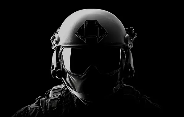 Dark, helmet, monochrome, pearls, AI art, AI art