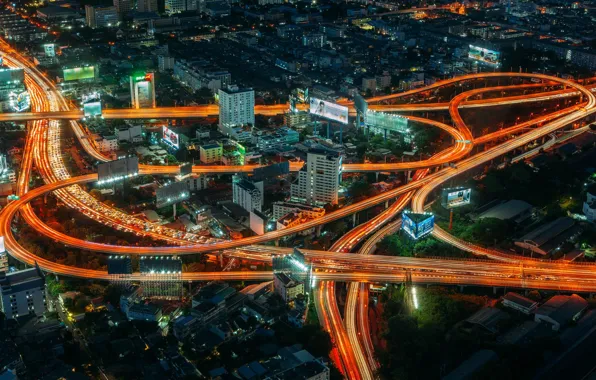 Light, night, road, home, Thailand, Bangkok