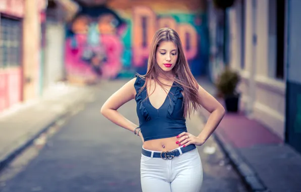 Picture girl, the city, street