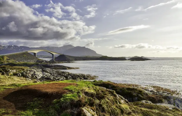 Picture bridge, coast, Norway