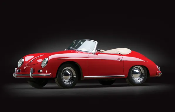 Porsche, red, 1959, 356, Porsche 356A 1600 Convertible D