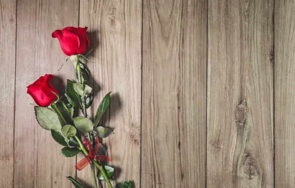 Red, wood, romantic, roses, red roses