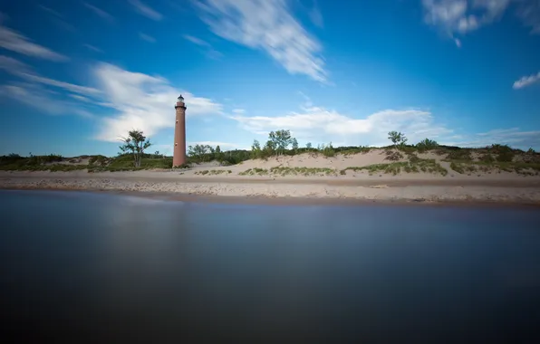 Landscape, shore, lighthouse