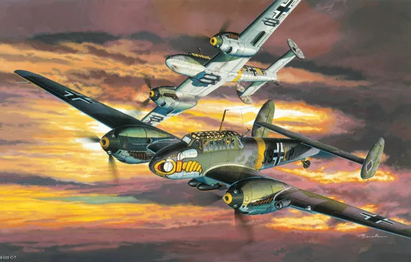 Aviation, the plane, figure, the second world war, fighter-bomber, bf-110