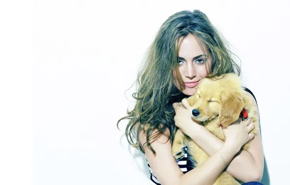 Girl, hair, puppy, Eliza Dushku