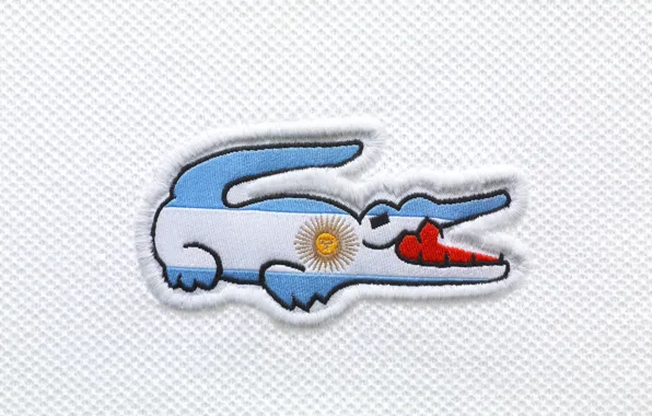 White, the sun, red, blue, teeth, crocodile, flag, logo