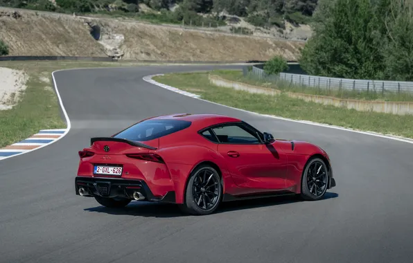 Coupe, Toyota, Supra, sport car, sports car, rear-wheel drive, Toyota GR, red body