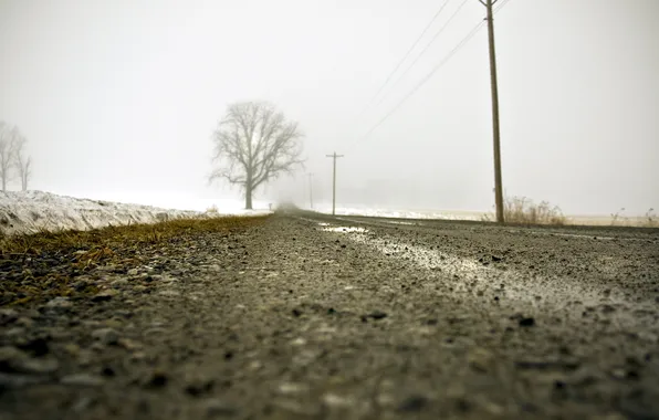 Road, macro, landscape