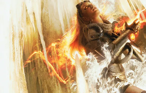 Picture girl, fire, flame, Magic The Gathering, MTG, Chandra, the Pyromancer