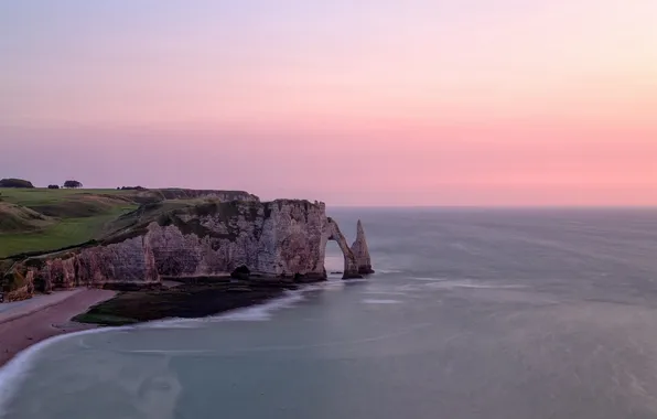 Sea, landscape, sunset, rocks, shore