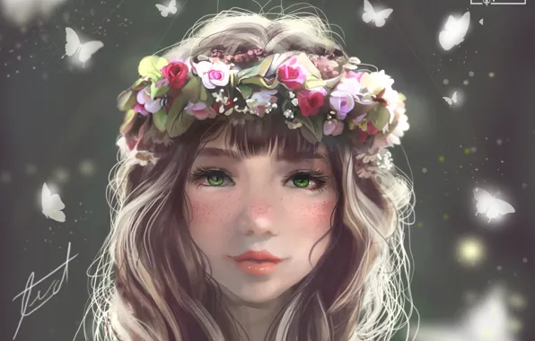 Picture girl, wreath, to fizzypopcake