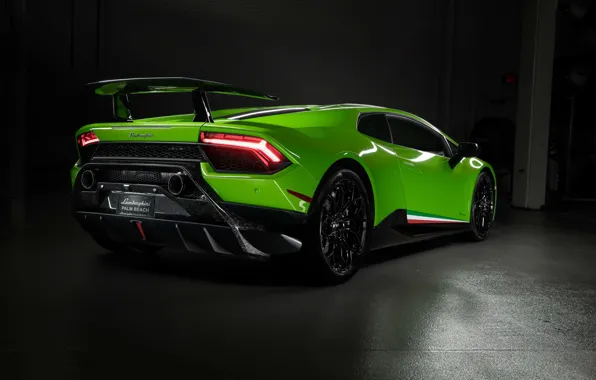 Wallpaper lights, Lamborghini, supercar, rear view, Performante ...